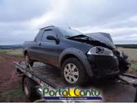 Laranjeiras - Strada e Amarok se envolvem em acidente em estrada rural