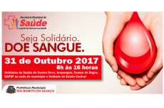 Rio Bonito - Campanha de Coleta de Sangue ser&aacute; no pr&oacute;ximo dia 31 de outubro