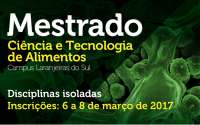 Laranjeiras - UFFS: Mestrado em Ciência e Tecnologia de Alimentos abre vagas para disciplinas isoladas
