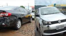 Laranjeiras - Quatro veículos se envolvem em acidente em posto de combustível