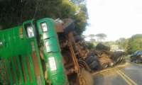 Carreta Paraguaia tomba na BR 277 entre Virmond e Cantagalo