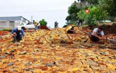 Laranjeiras - Moradores comemoram a chegada do calçamento nas ruas Minas Gerais e Tiradentes no Água Verde