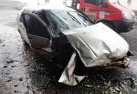Guaraniaçu - Acidente na BR 277 deixa carros destruídos