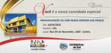 Laranjeiras - A escola infantil CMEI Nossa Senhora das Graças será reinaugurada na tarde desta terça, dia 10