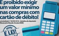 Lei estadual muda exig&ecirc;ncias para cart&atilde;o de d&eacute;bito