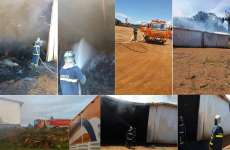 Guarania&ccedil;u - Bombeiros e Defesa Civil trabalham seis horas para controlar fogo em barrac&atilde;o