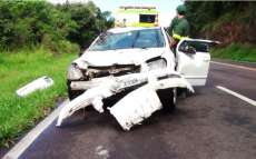 Nova Laranjeiras - Dono de auto-escola de Catanduvas capota ve&iacute;culo na BR 277