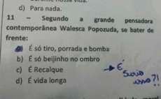 Professor faz quest&atilde;o sobre Walesca Popozuda em prova