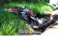 Ibema - Acidente entre moto e autom&oacute;vel deixa motoqueiro gravemente ferido
