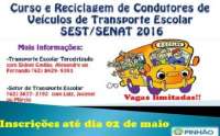 Pinh&atilde;o - Secretaria de Educa&ccedil;&atilde;o e Cultura abre inscri&ccedil;&otilde;es curso para condutores de ve&iacute;culos de transporte escolar