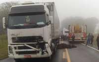 Três caminhões e dois carros se envolvem em acidente na BR-280