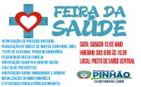 Pinh&atilde;o - Feira da Sa&uacute;de est&aacute; sendo realizada neste s&aacute;bado, juntamente com o Dia D de vacina&ccedil;&atilde;o