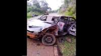Porto Barreiro - Acidente na PR 565 deixa veículo destruído
