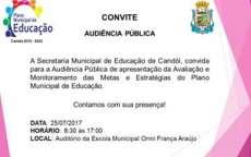 Cand&oacute;i - Secretaria municipal de Educa&ccedil;&atilde;o e Cultura promove audi&ecirc;ncia P&uacute;blica