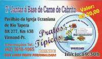 Virmond - Dia 25 acontece o tradicional jantar a base de carne de cabrito