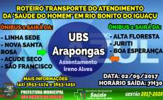 Rio Bonito - Projeto Sa&uacute;de do Homem realiza sua edi&ccedil;&atilde;o do m&ecirc;s de setembro na comunidade do Arapongas e nos acampamentos