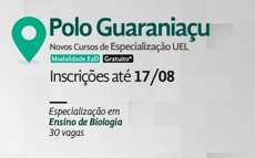 Guarania&ccedil;u - Est&atilde;o abertas as inscri&ccedil;&otilde;es para Especializa&ccedil;&atilde;o em Biologia na UAB Polo