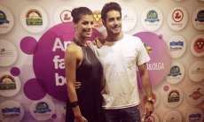 Juntos novamente, ex-BBBs Fran e Diego casal v&atilde;o &agrave; evento beneficente no Rio