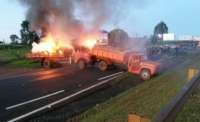 MST bloqueia BR-277 em protesto contra reintegra&ccedil;&atilde;o de posse em Santa Terezinha de Itaipu