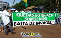 Quedas - Veja vídeo com momentos do manifesto dos funcionários da Araupel nesta quarta dia 28