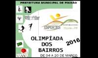 Pinh&atilde;o - Secretaria de Esportes est&aacute; com inscri&ccedil;&otilde;es abertas para a Olimbairros 2016