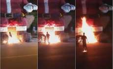 Irm&atilde;os incendeiam Papai Noel e s&atilde;o presos