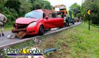 Nova Laranjeiras - Mais uma morte na 277 em acidente envolvendo Ford KA e caminhão. Veja matéria completa