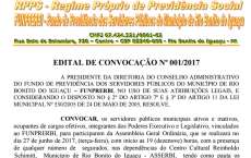 Rio Bonito - Conselho de Previd&ecirc;ncia dos Servidores P&uacute;blicos convoca para Assembleia Geral