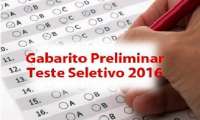 Pinh&atilde;o - Gabarito Preliminar do Teste Seletivo