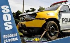 Laranjeiras – Acidente envolvendo viatura da Policia Militar e um veiculo Gol mobiliza equipe do Siate