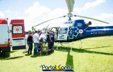 Catanduvas - Helic&oacute;ptero do SAMU realiza atendimento e leva paciente para Cascavel