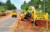 Laranjeiras - Trevo de acesso ao campus da UFFS começa ser construído