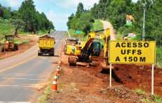 Laranjeiras - Trevo de acesso ao campus da UFFS começa ser construído