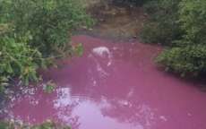 Rio fica cor de rosa ap&oacute;s chuvas no fim de semana