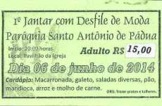 Rio Bonito - 1&ordm; Jantar com Desfile de Modas &eacute; a pedida para esta sexta dia 06