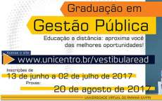 Guarania&ccedil;u - UNICENTRO oferta 40 vagas para Curso Superior de Tecnologia em Gest&atilde;o P&uacute;blica no munic&iacute;pio