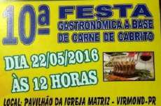 Virmond - Festa do Cabrito ser&aacute; realizada no pr&oacute;ximo domingo, dia 22