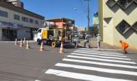 Laranjeiras - Prefeitura começa nova sinalização no centro para mudança no sistema viário na XV de Novembro e Marechal Rondon