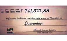 Guarania&ccedil;u - Munic&iacute;pio recebe mais de R$ 740 mil em repasses do estado