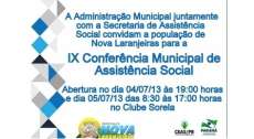 Nova Laranjeiras - Munic&iacute;pio realiza nos dias 4 e 5 de julho a IV Conferencia Municipal de Assist&ecirc;ncia Social