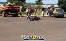Laranjeiras - Acidente entre motocicleta e caminhão deixa uma pessoa ferida
