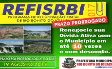 Rio Bonito - C&acirc;mara aprova e prefeito sanciona prorroga&ccedil;&atilde;o para pagamento do IPTU e do REFISRBI 2017
