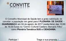 Guarania&ccedil;u - Munic&iacute;pio realiza sua I Plen&aacute;ria de Sa&uacute;de